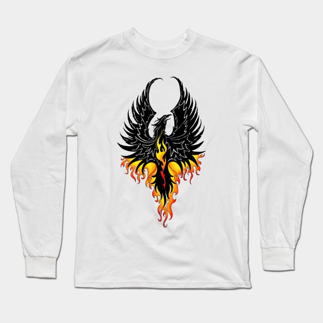 Phoenix Long Sleeve T-Shirt by tigressdragon